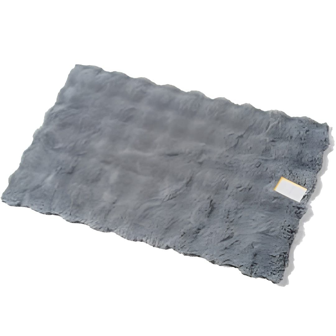 Grey rectangular rug, 60 x 90 cm