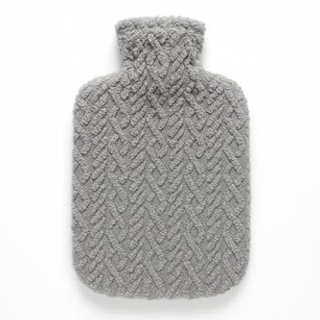 Grey fleece hot water bottle