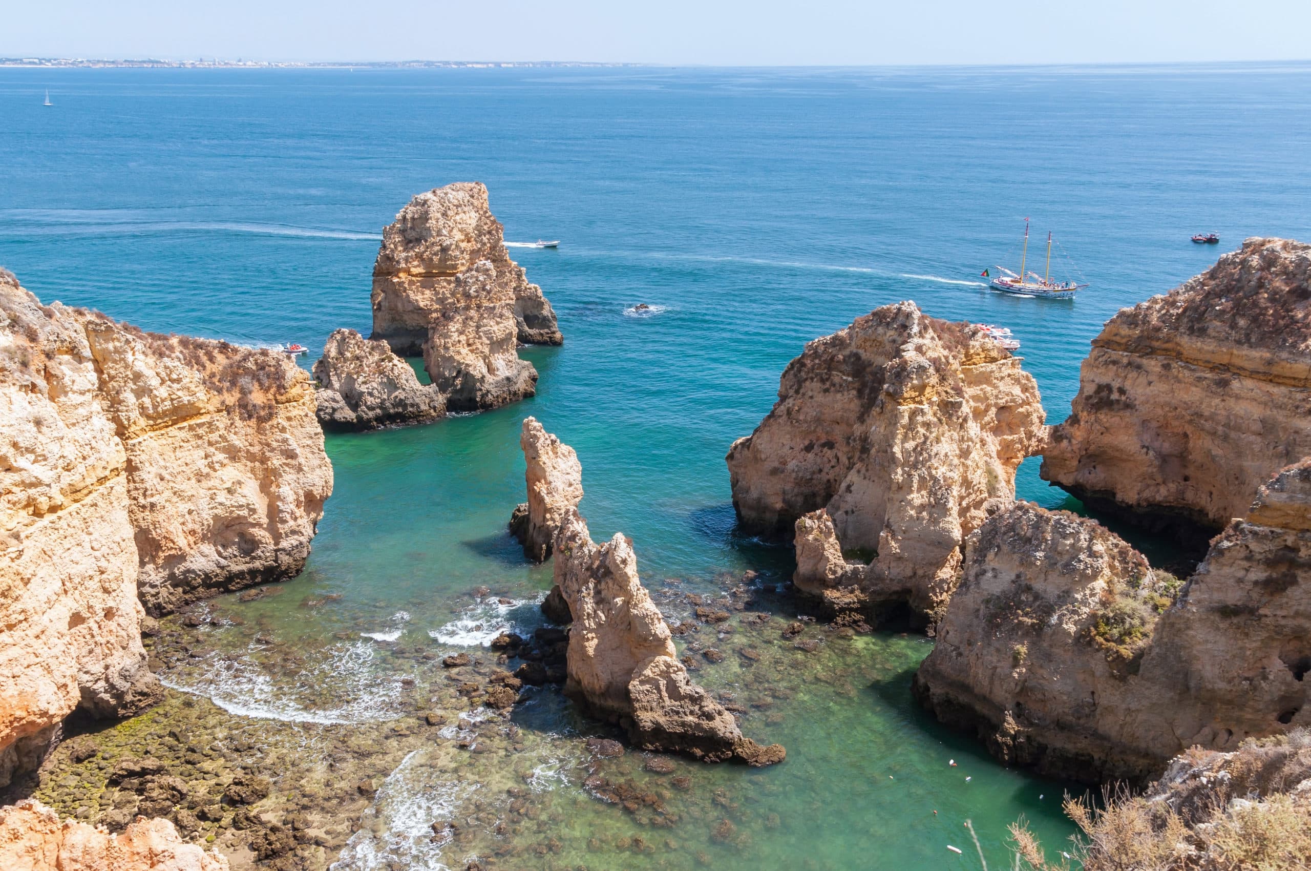 Ponta da Piedade, rock formations near Lagos in Portugal